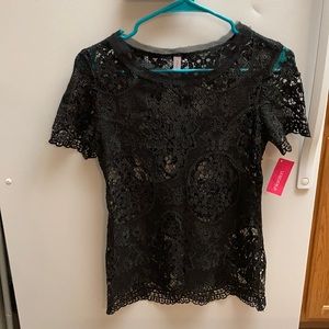 Thick black lace top